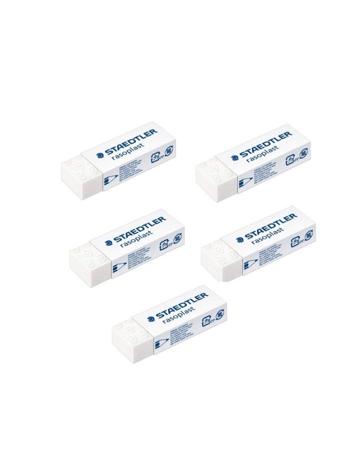 Staedtler Rasoplast White Eraser pack of 5 - Image 2